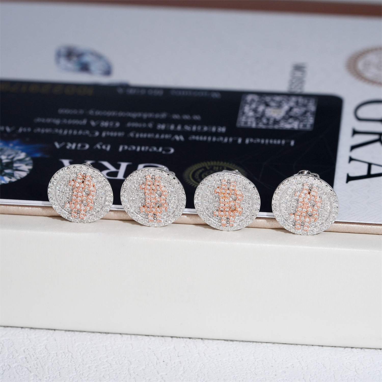 Hip hop trend earrings S925 silver inlaid moissanite earrings