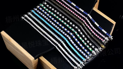 s925 silver gold-plated luxury tennis bracelet moissanite couple bracelet 5mm