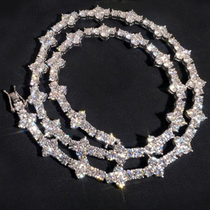 Hip hop trend s925 silver moissanite cross shaped tennis chain