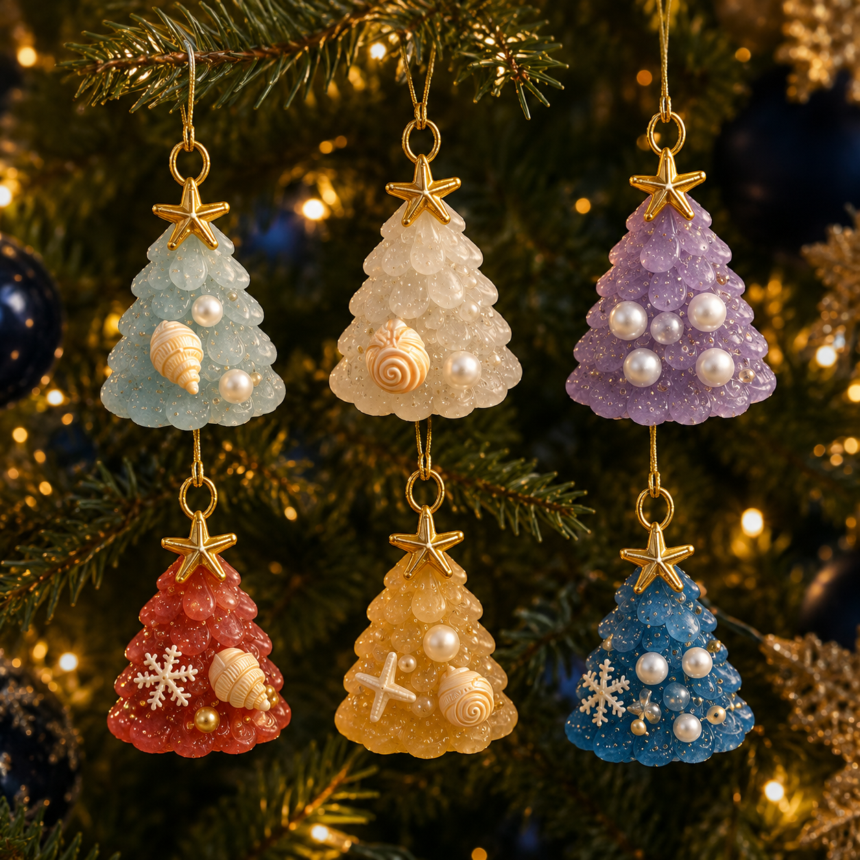 ✨Sea Glass Christmas Tree Ornament Advent Calendar - 10