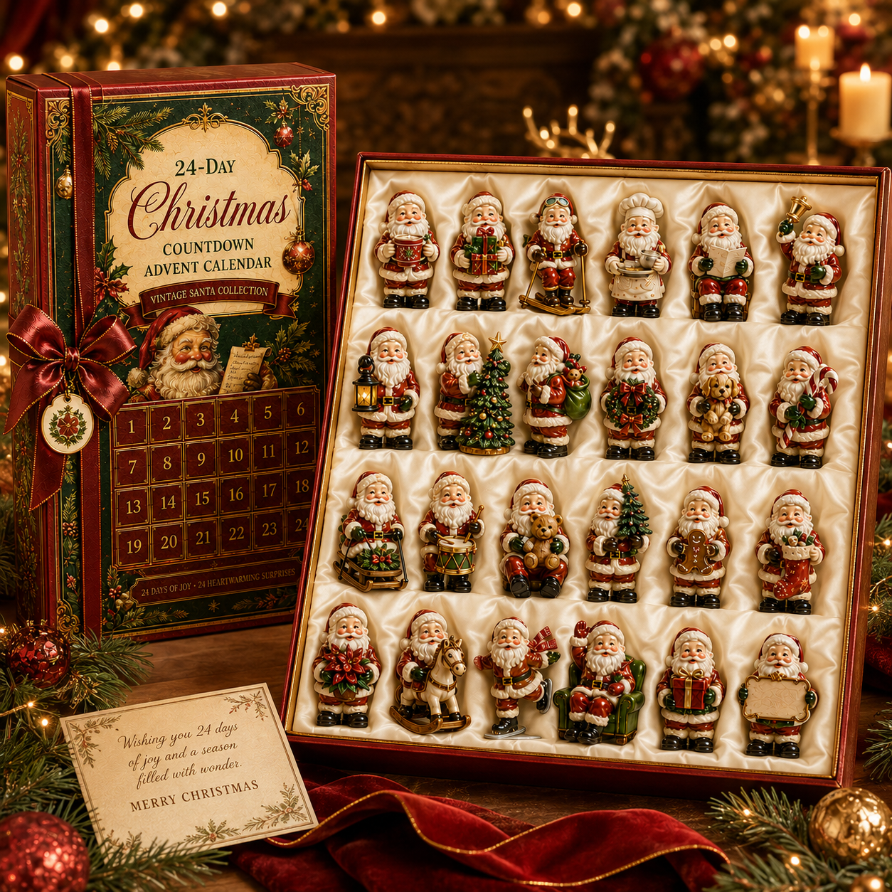 ✨24-Day Christmas Countdown Advent Calendar – Vintage Santa Series - 1
