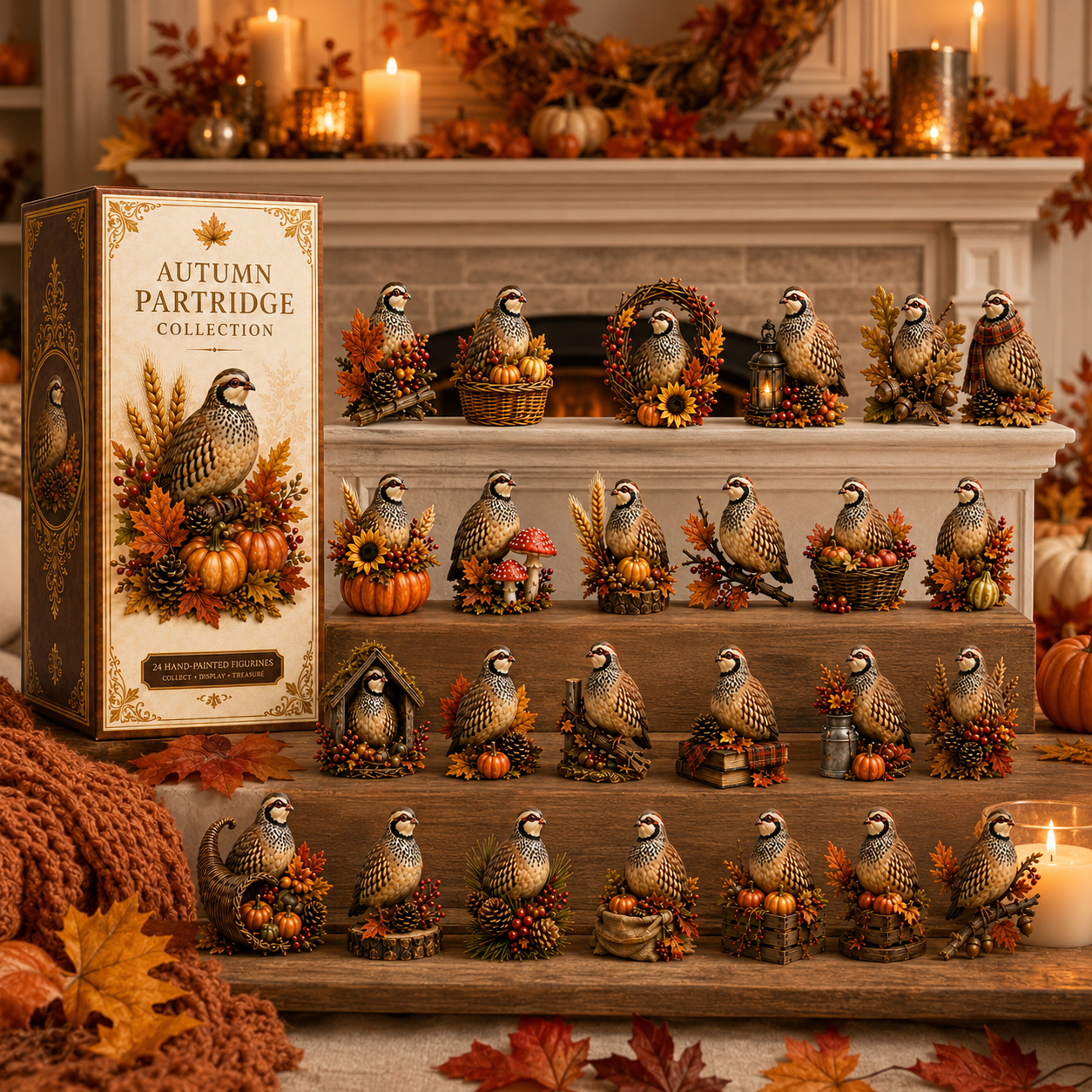 24-Day Partridge Advent Calendar | Hand-Painted Figurine Countdown Gift - 1