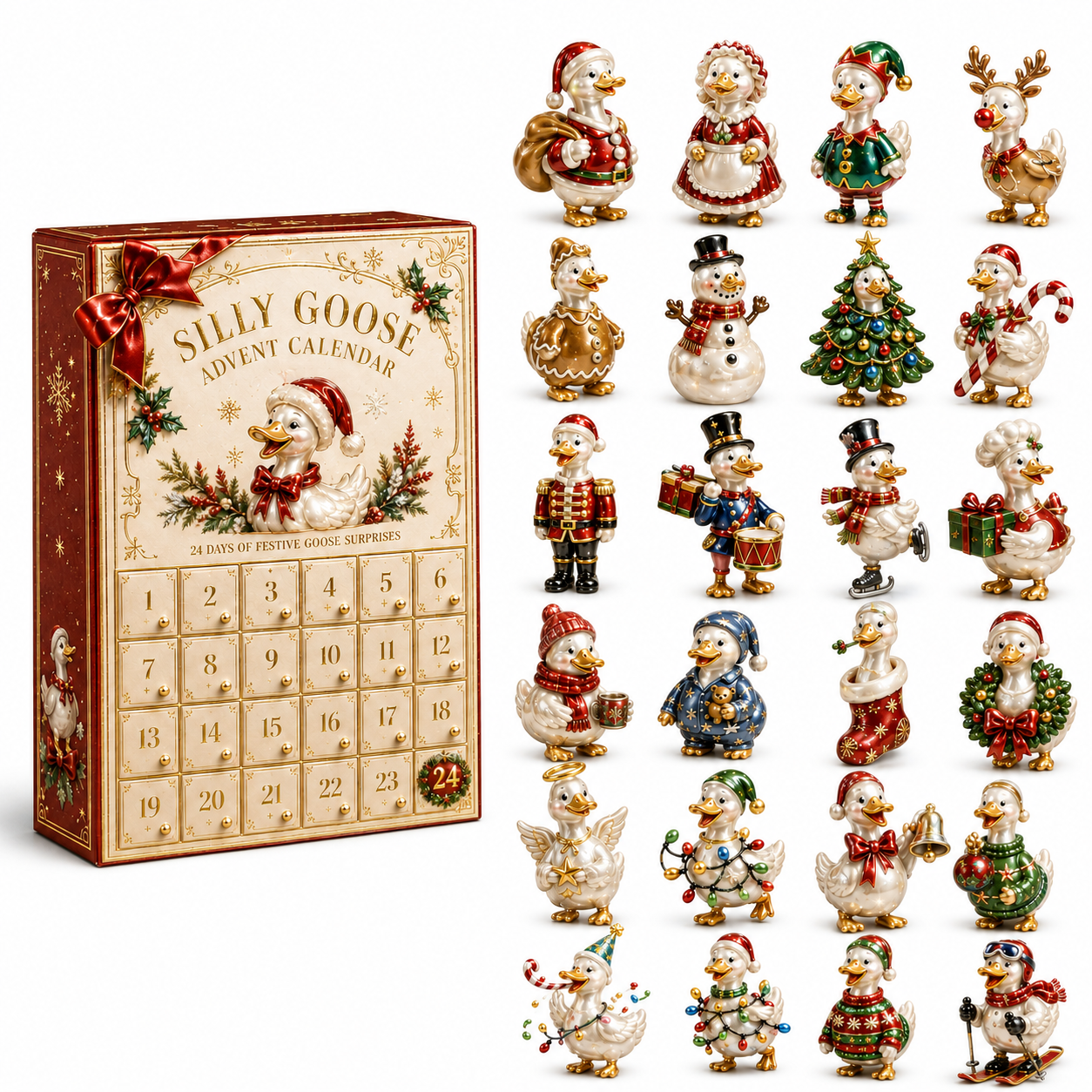 Duck 24-Day Advent Calendar – Christmas Countdown Collectible Figurines - 12