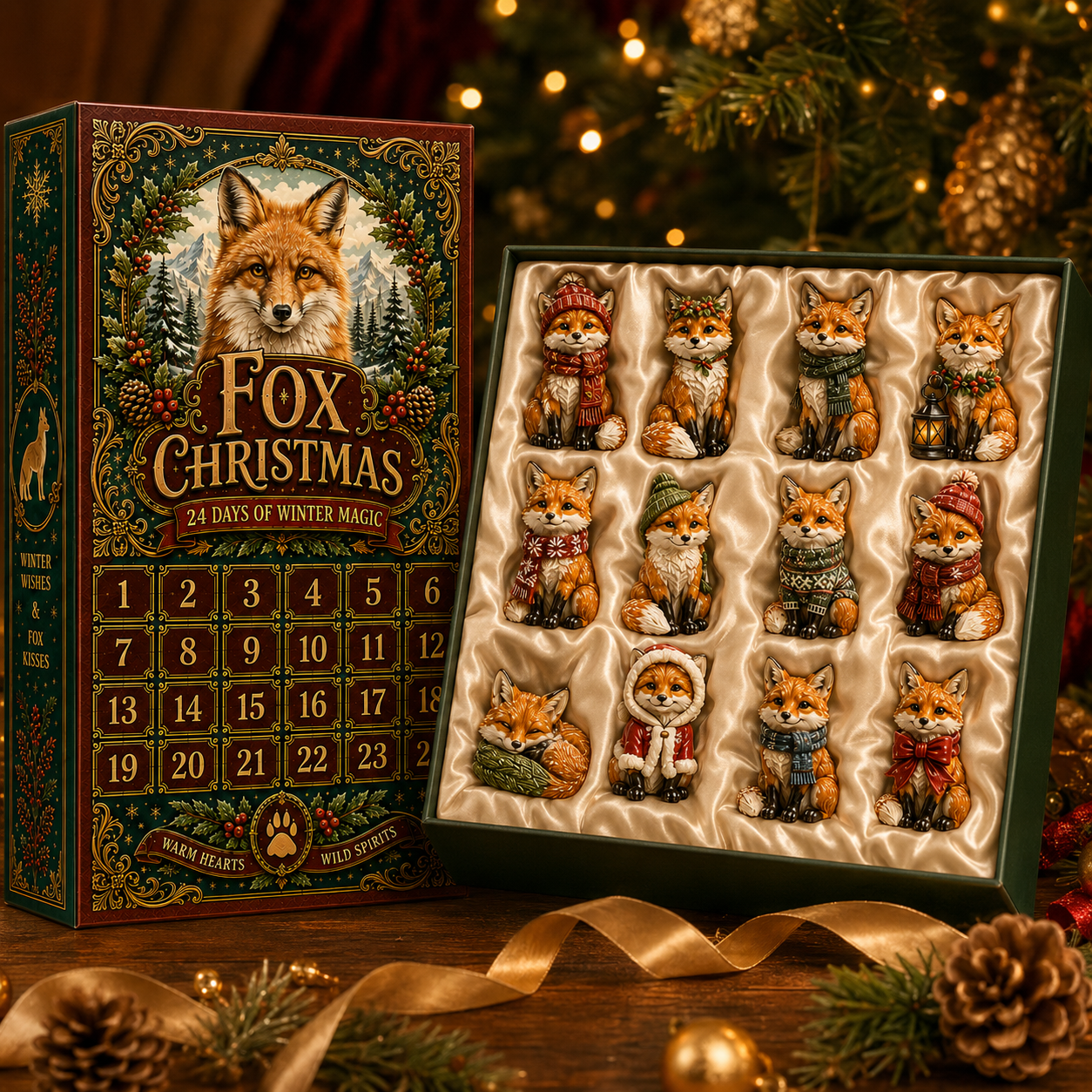 ✨24-Day Christmas Countdown Advent Calendar –Fox decoration - 2