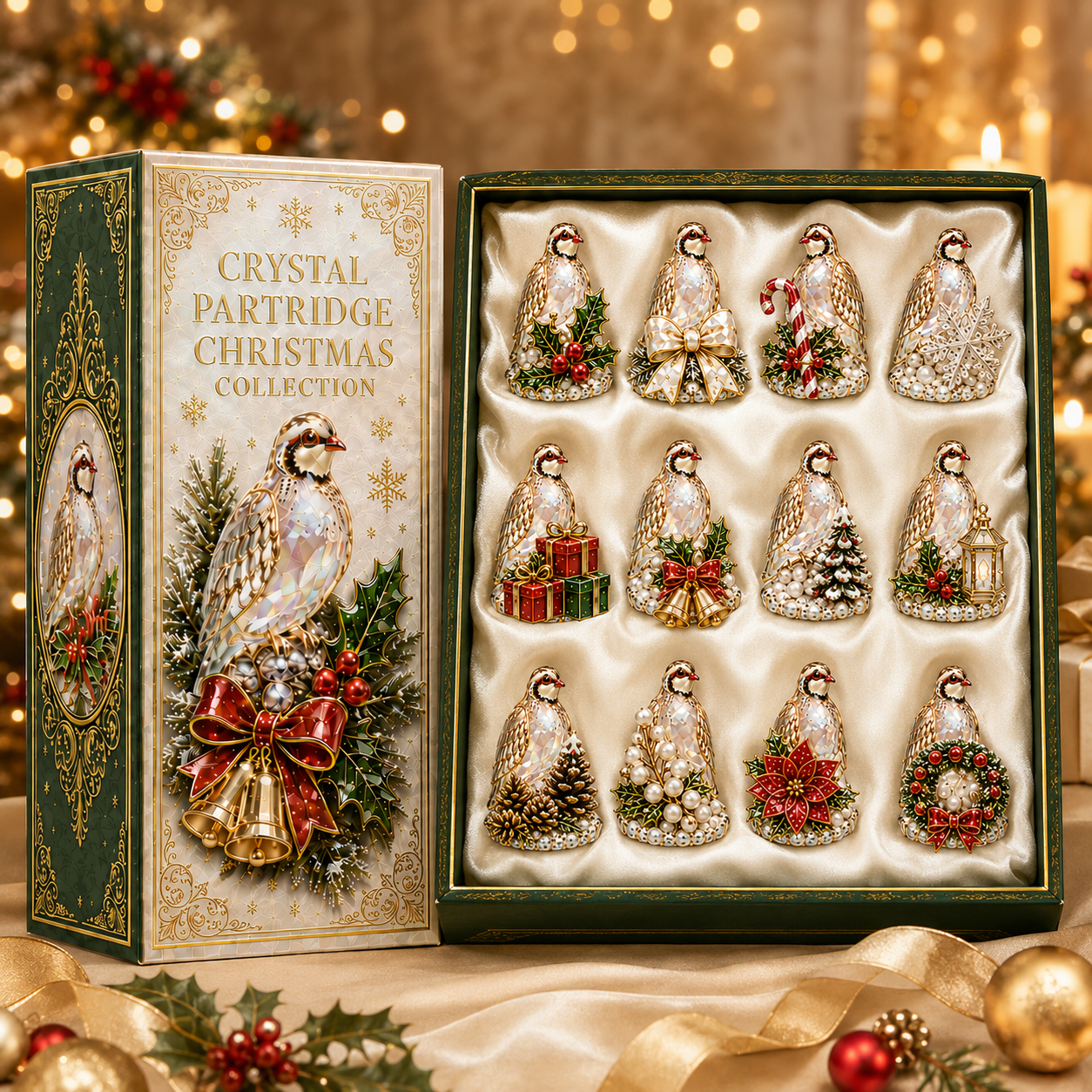 24-Day Partridge Advent Calendar | Hand-Painted Figurine Countdown Gift - 12
