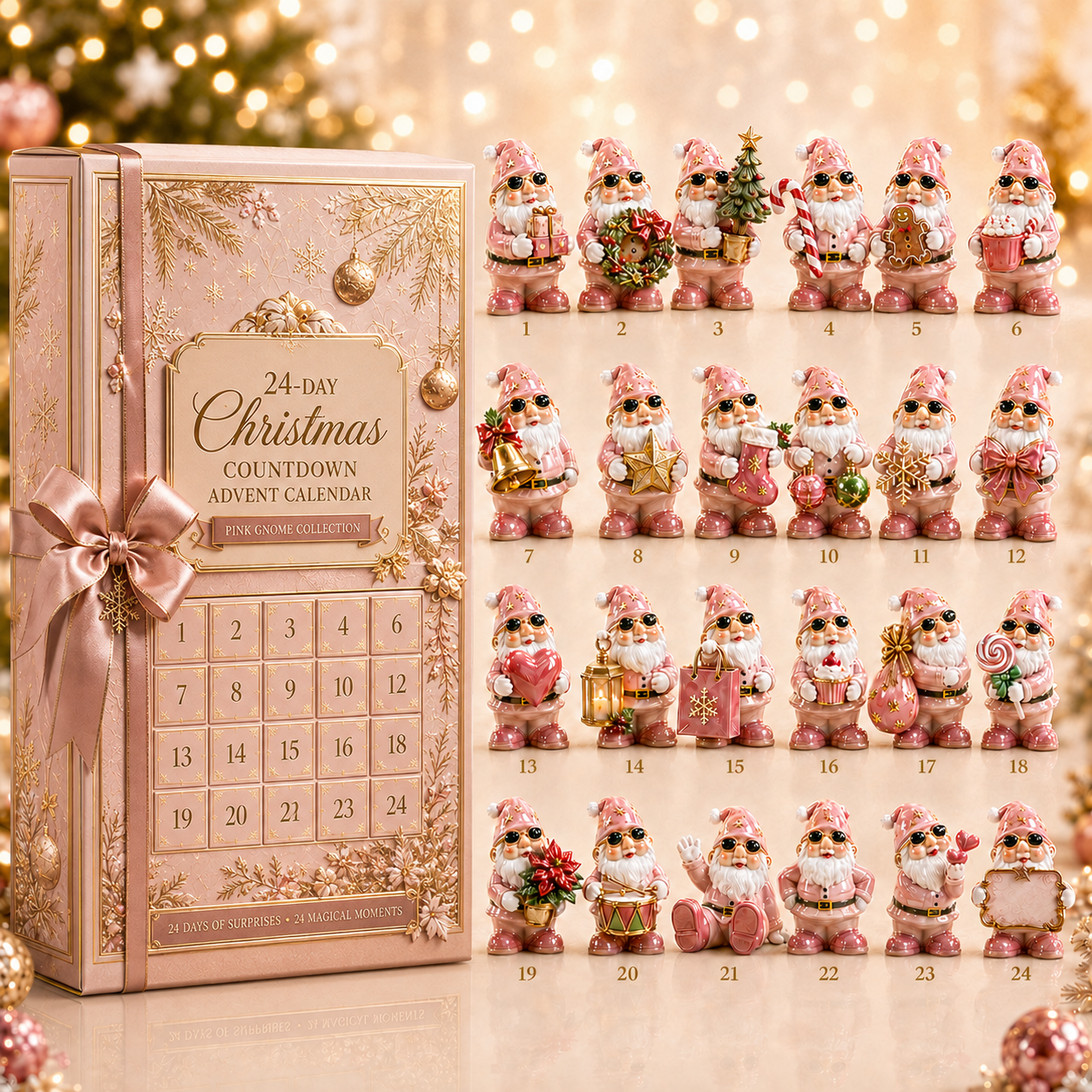 ✨24-Day Christmas Countdown Advent Calendar – Pink Dwarf Series - 2