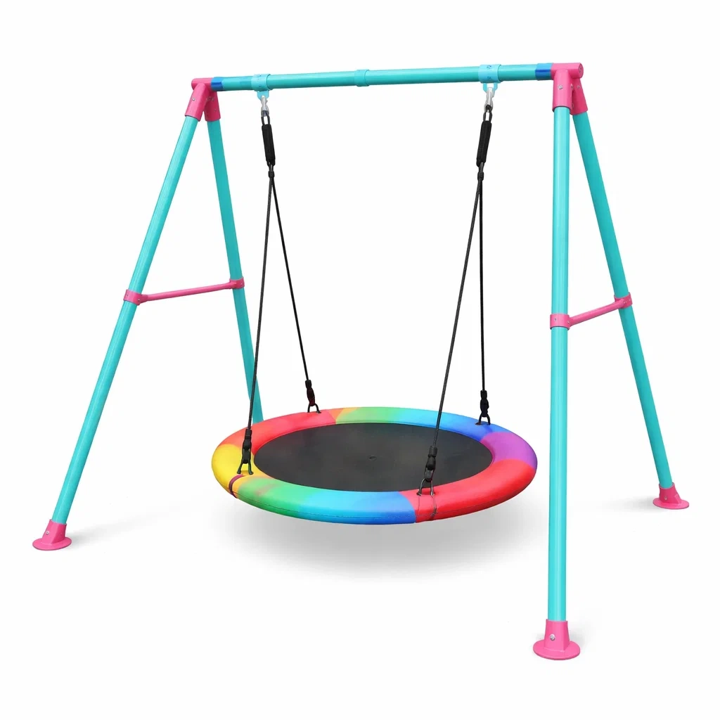 Swing set Steel Frame Saucer Multicolour-Mobieta