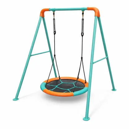 Swing set Outdoor Steel Nest Orange and Teal-Mobieta