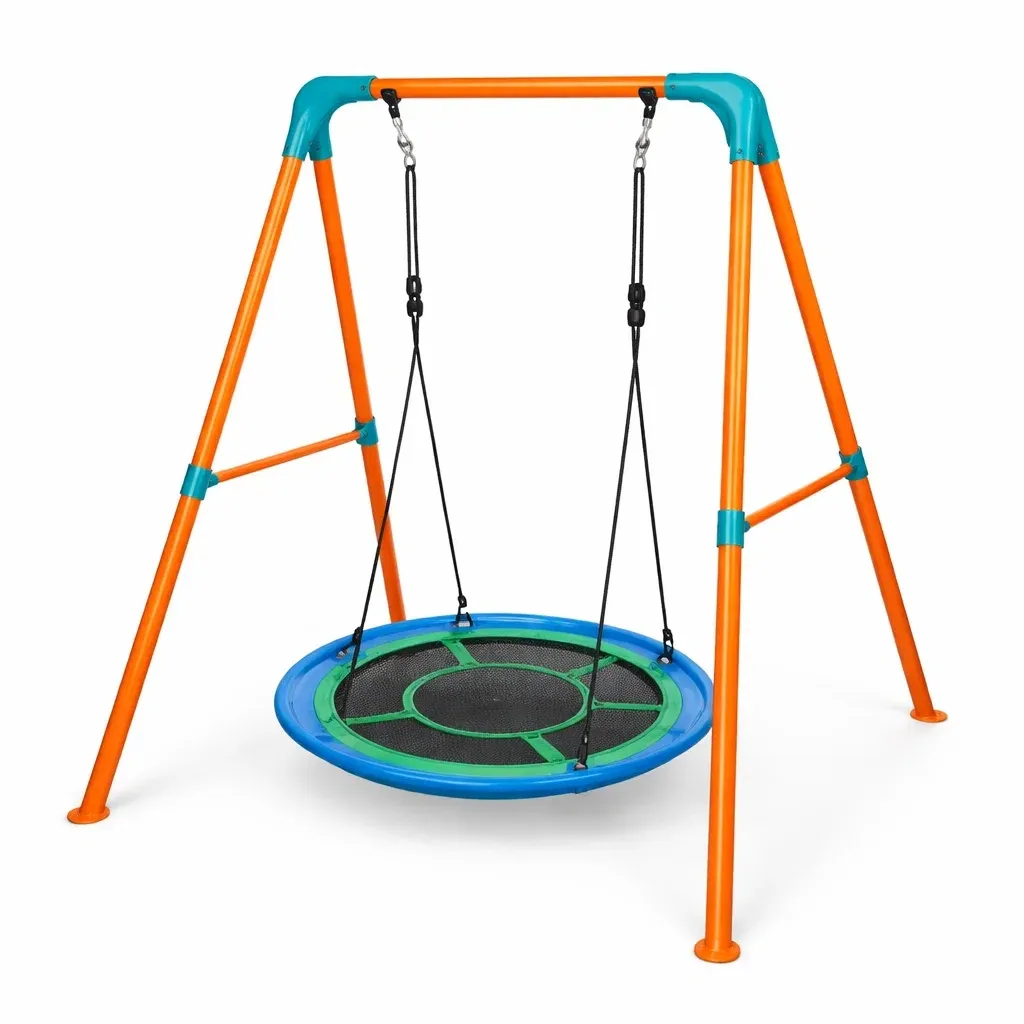 Swing set Outdoor Steel with Round Seat 200x180x160 cm-Mobieta