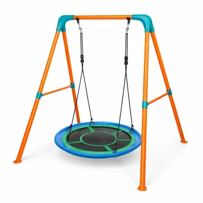 Swing set Outdoor Steel with Round Seat 200x180x160 cm-Mobieta