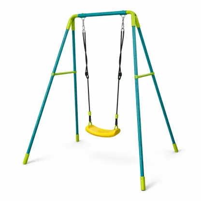 Swing set Outdoor Metal Frame with Yellow Seat-Mobieta