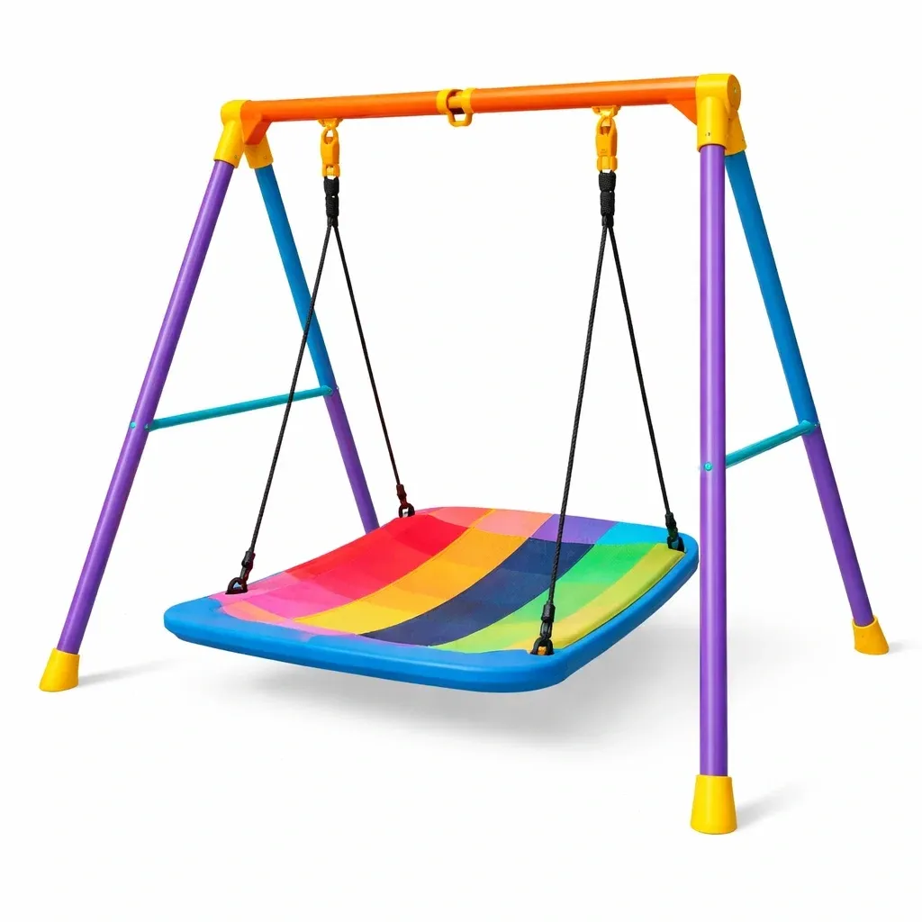 Swing set Outdoor Steel Frame Multicolour 180cm x 160cm x 180cm-Mobieta