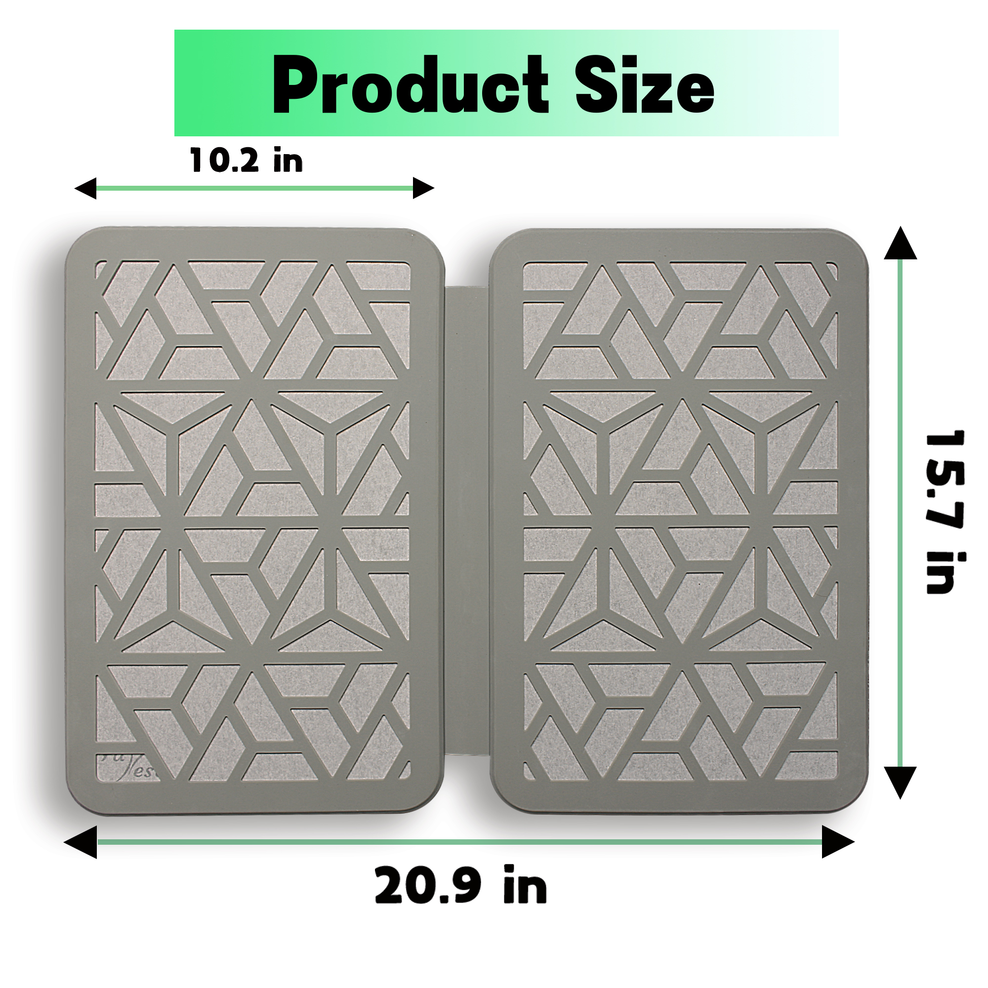 Farest Stone Dish Drying Mat – Quick Drying, Super-Absorbent Foldable Dry Pad with Silicone Webbing for Dish Protection, Fast-Drying, Light Grey