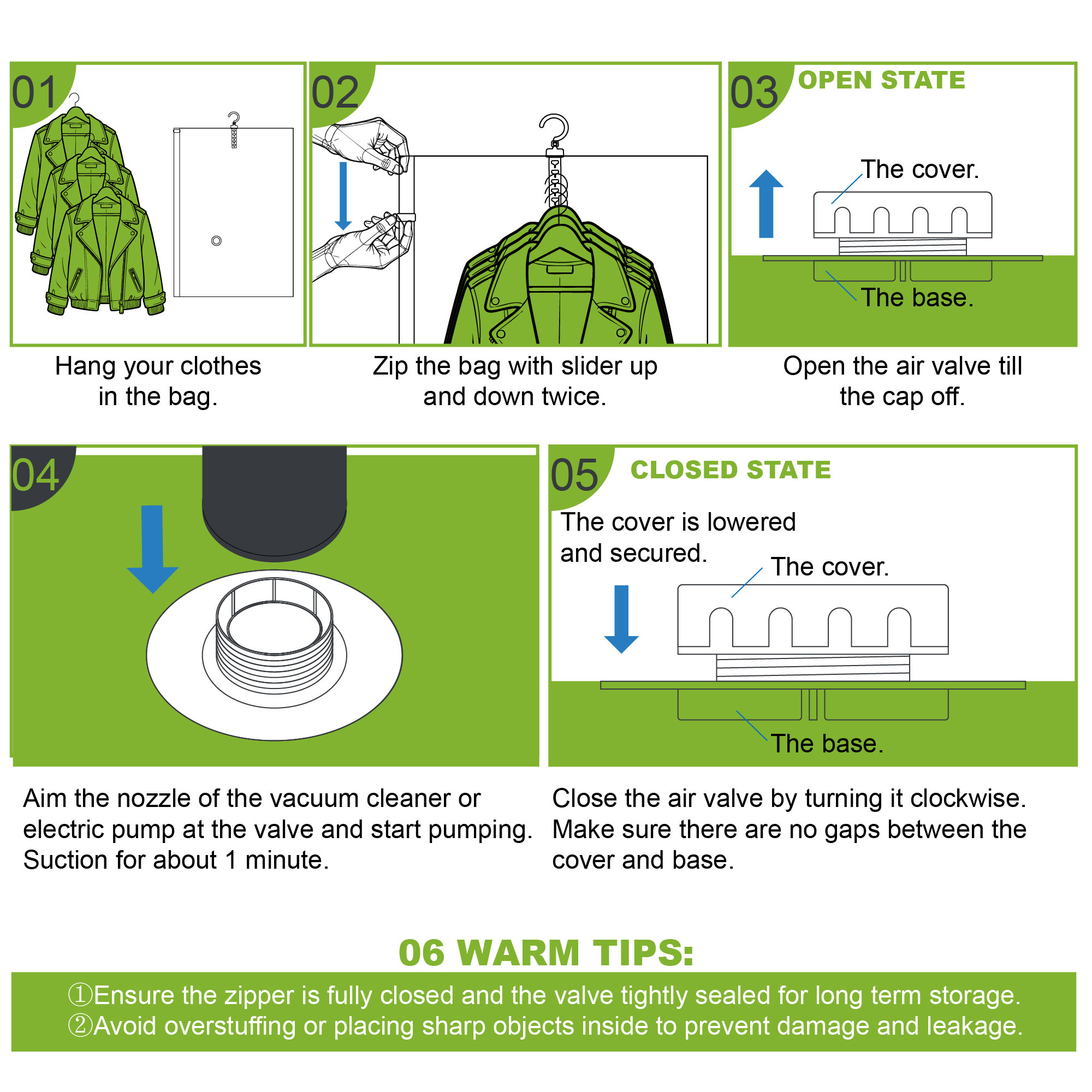 Hanging Vacuum Storage Bags Space Saver Bags, Vacuum Sealer Bags for Clothing, Suits and Jackets, Closet Organizers and Storage, (4 Long, 4 Short) Clear