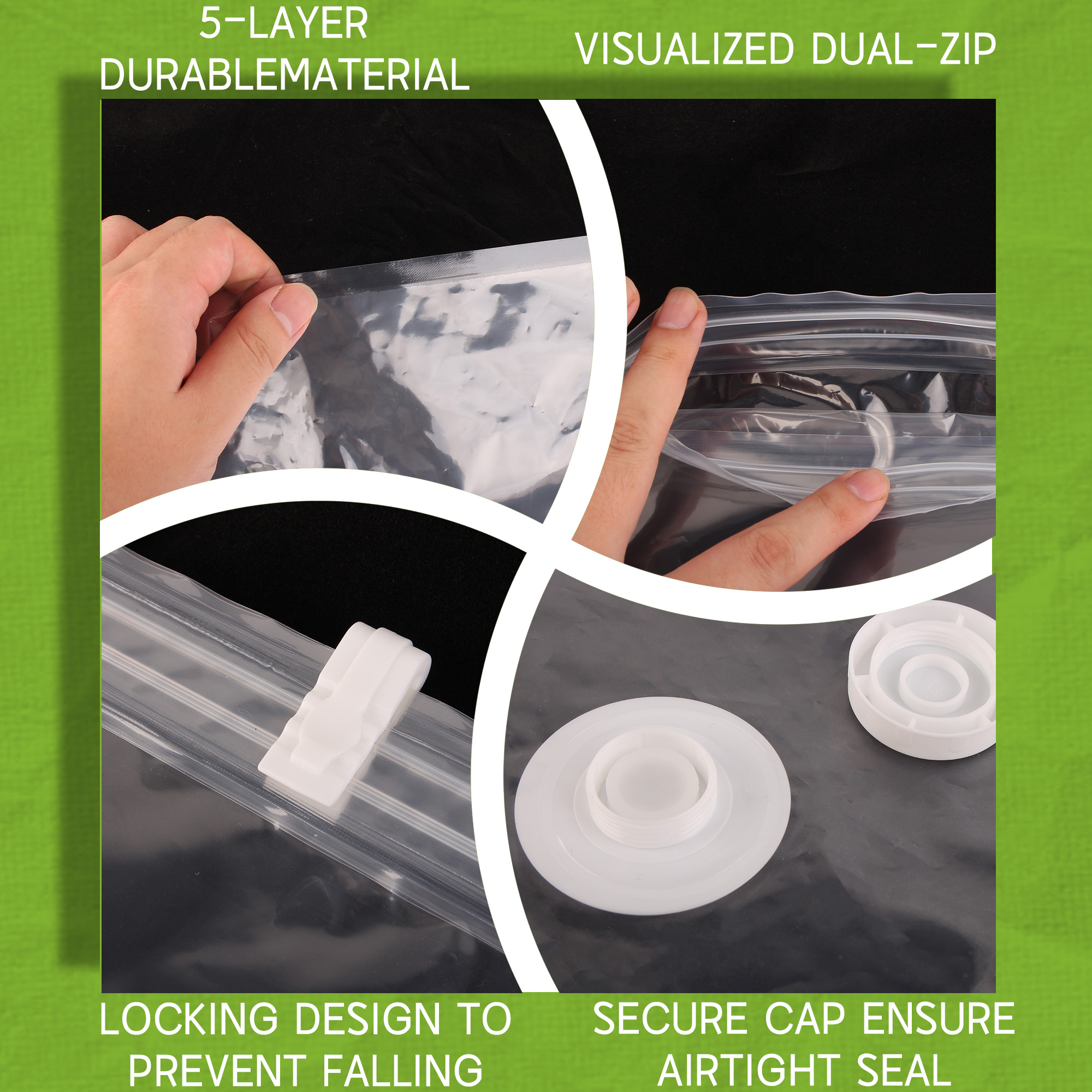 Hanging Vacuum Storage Bags Space Saver Bags, Vacuum Sealer Bags for Clothing, Suits and Jackets, Closet Organizers and Storage, (4 Long, 4 Short) Clear