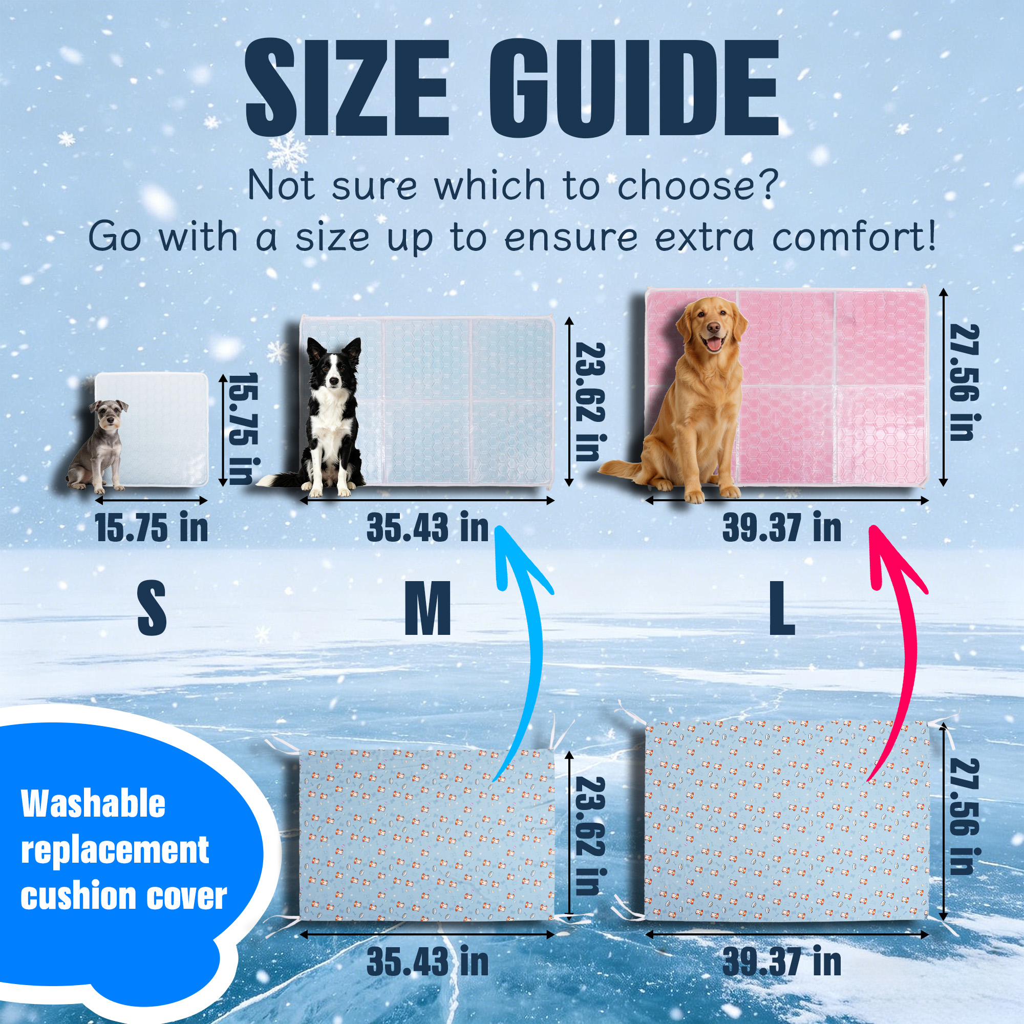 Dog Cooling Mat, Pet Cooling Mat with Non-Toxic Solid Gel, Self-Cooling Pad for Dogs, Waterproof, Durable Cooling Bed for Indoor, Outdoor, Summer