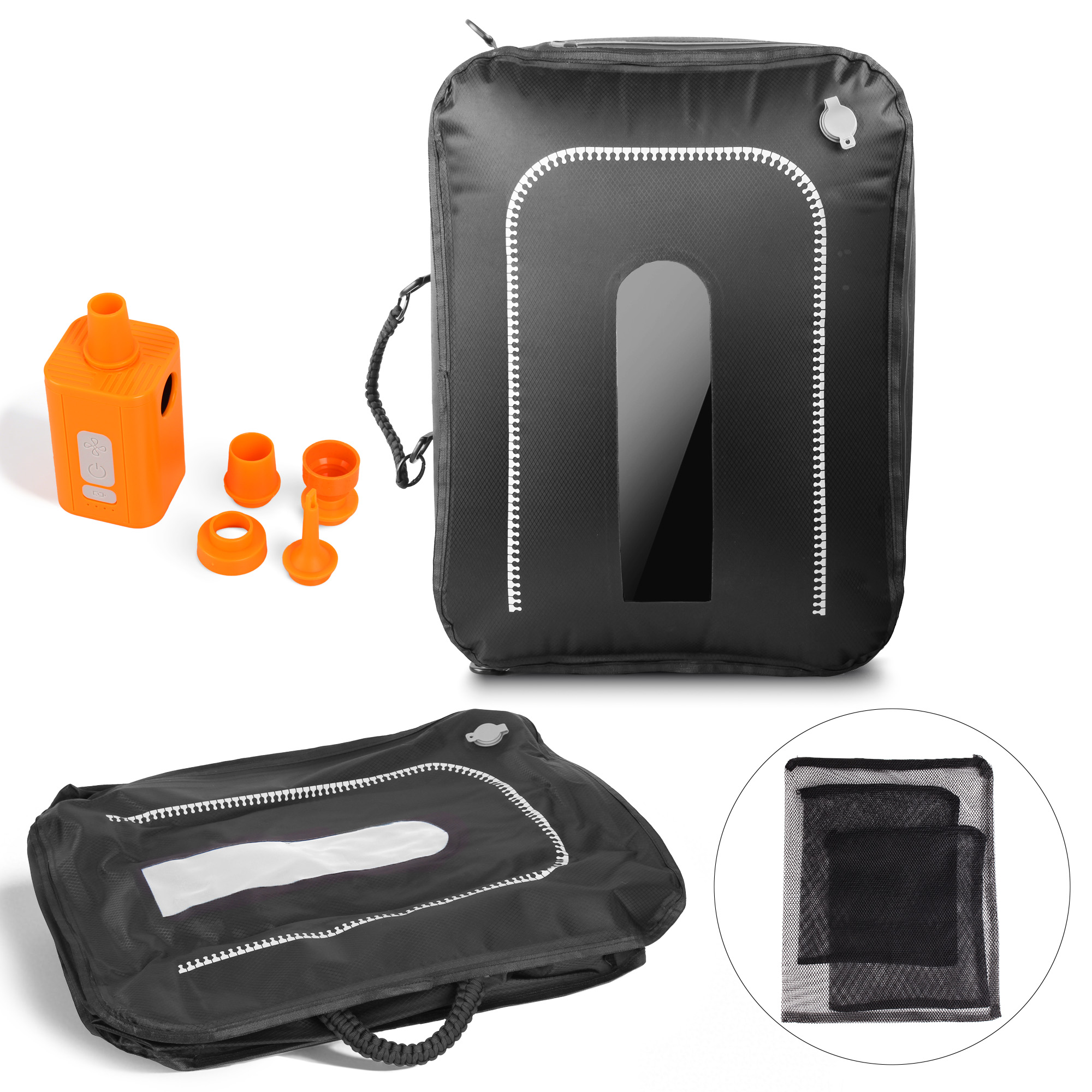 Vacuum Travel Kit, Reusable Vacuum Compression Travel Bag for Carry-On Suitcase and Backpack, 180° Open Vacuum Seal Packing Cube for Cloth, IPX7 Waterproof Travel Vacuum Bags with Pump(1PC+Pump, 49L)