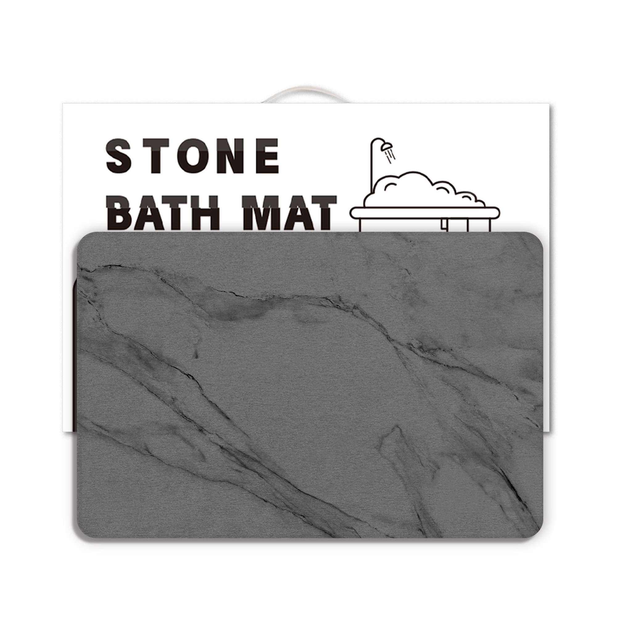 Stone Bath Mat Diatomaceous Earth Shower Mat Non-Slip Super Absorbent Diatomite Stone Bath Mats for Bathroom Floor Quick Drying Natural Easy to Clean (23.5 x 15) - Sandstone