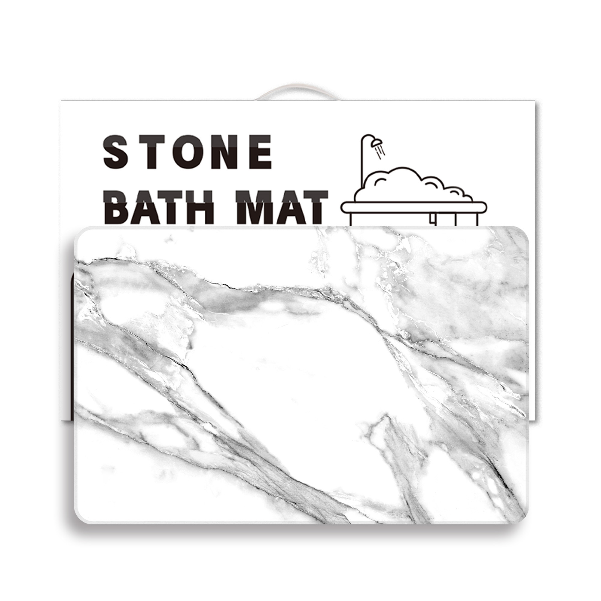 Stone Bath Mat Diatomaceous Earth Shower Mat Non-Slip Super Absorbent Diatomite Stone Bath Mats for Bathroom Floor Quick Drying Natural Easy to Clean (23.5 x 15) - Graphite, 2pcs