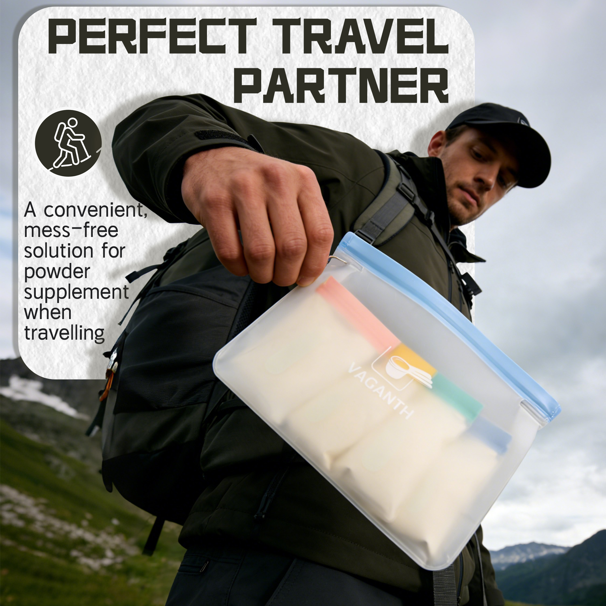 Reusable Protein Powder Container To Go, Protein Powder Travel Container Set, 3 pack