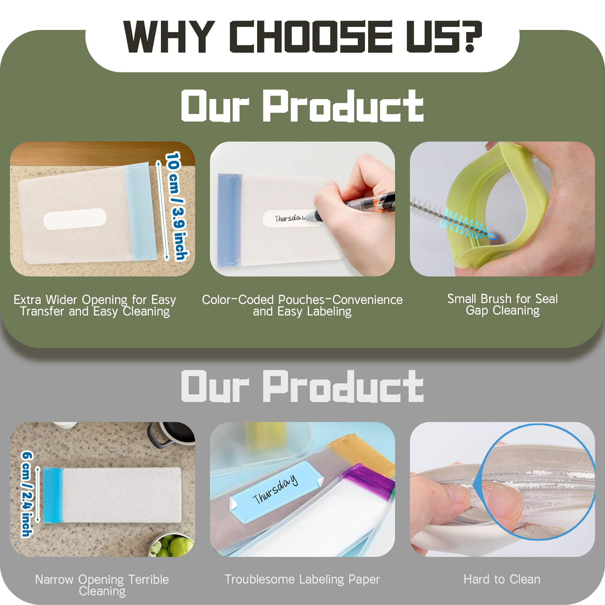 Reusable Protein Powder Container To Go, Protein Powder Travel Container Set, 3 pack