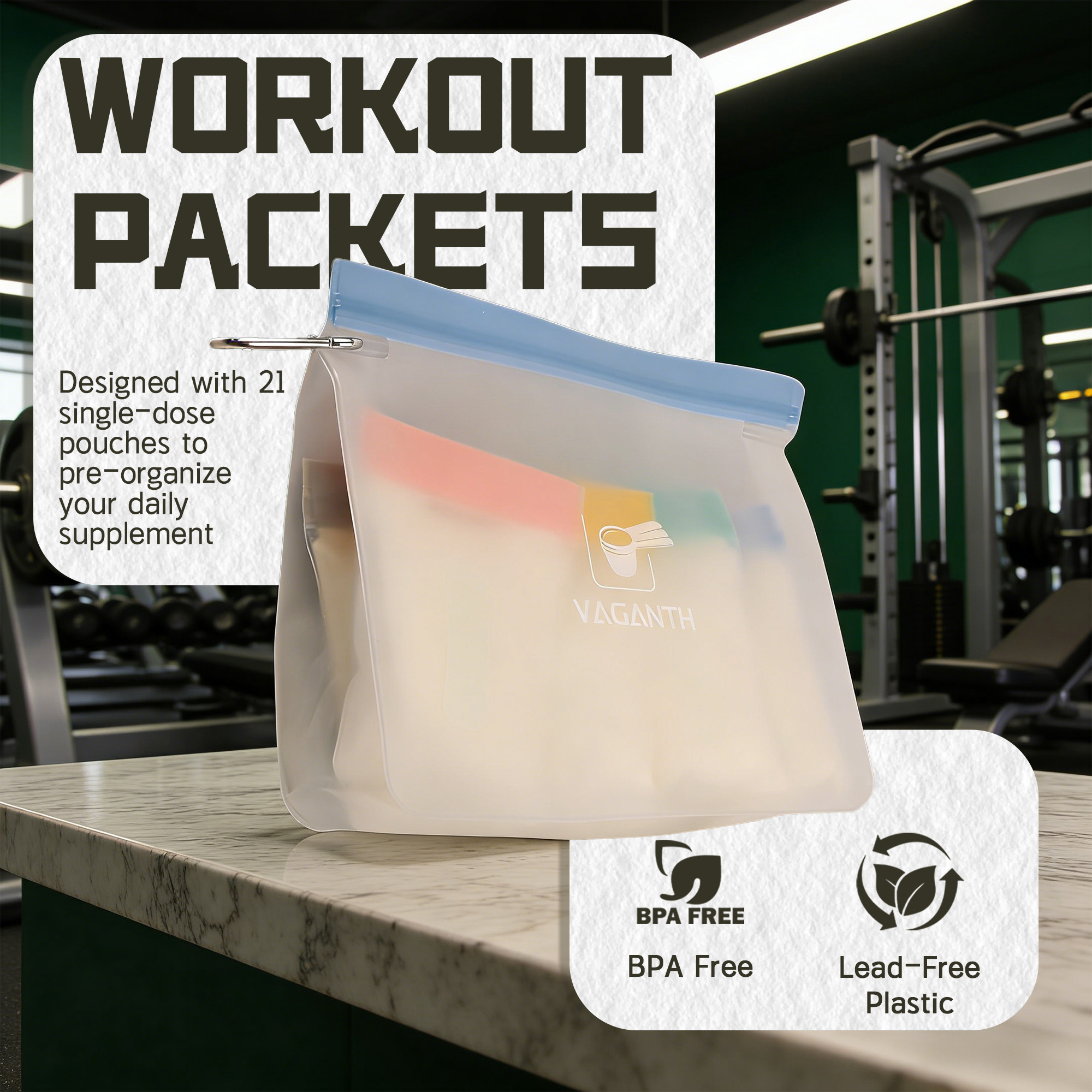 Reusable Protein Powder Container To Go, Protein Powder Travel Container Set, 3 pack