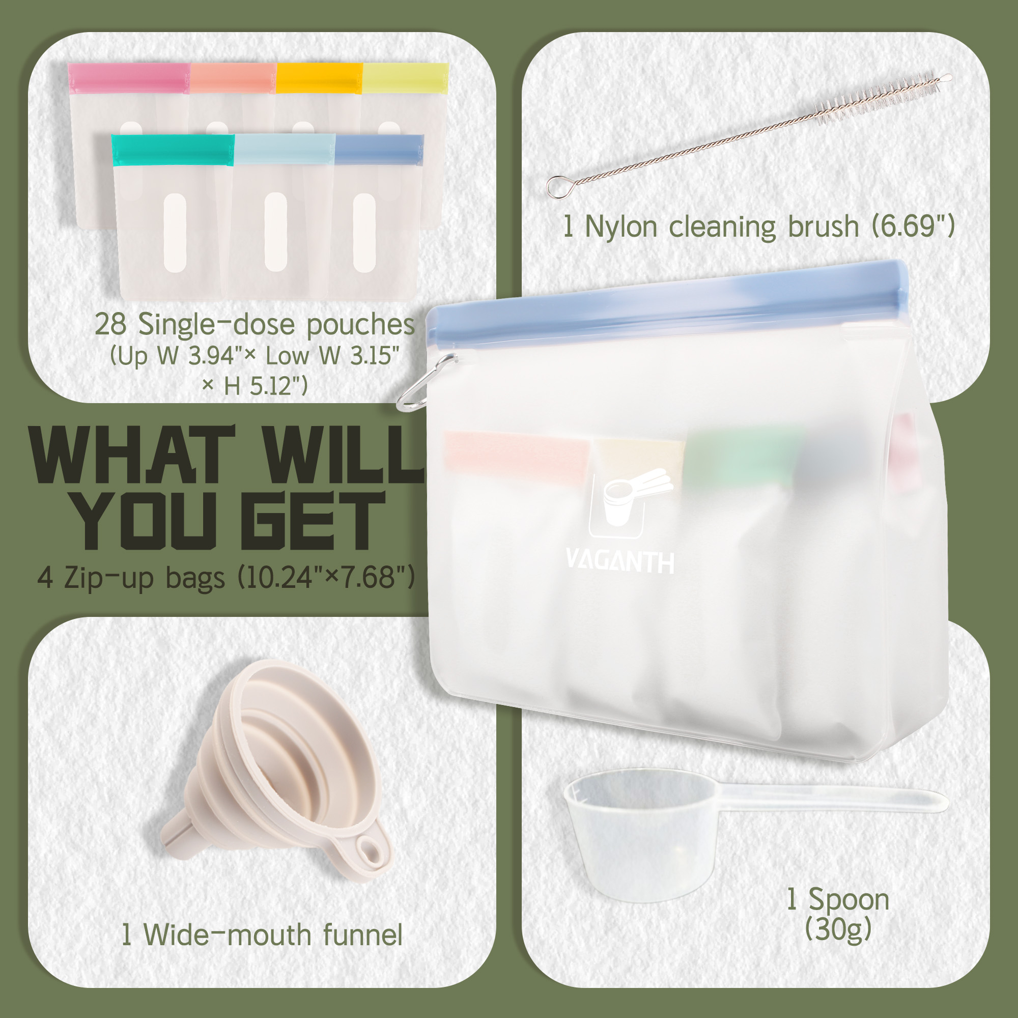 Reusable Protein Powder Container To Go, Protein Powder Travel Container Set, 4 pack