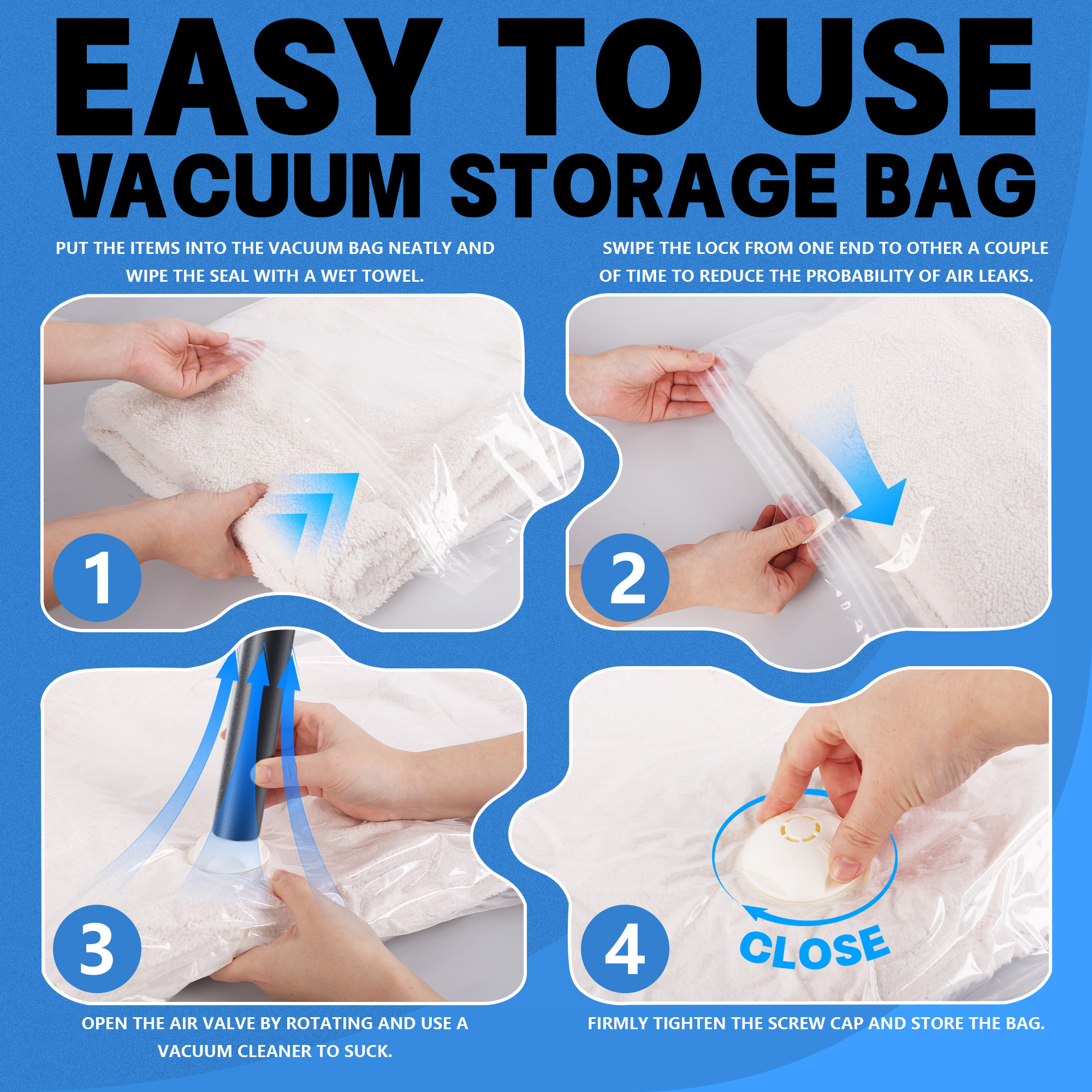 20 Pack Vacuum Storage Bags Space Saver Bags (2 XXL/4 Jumbo/4 Large/5 Medium/5 Small) Compression for Comforters and Blankets Sealer Clothes Storage