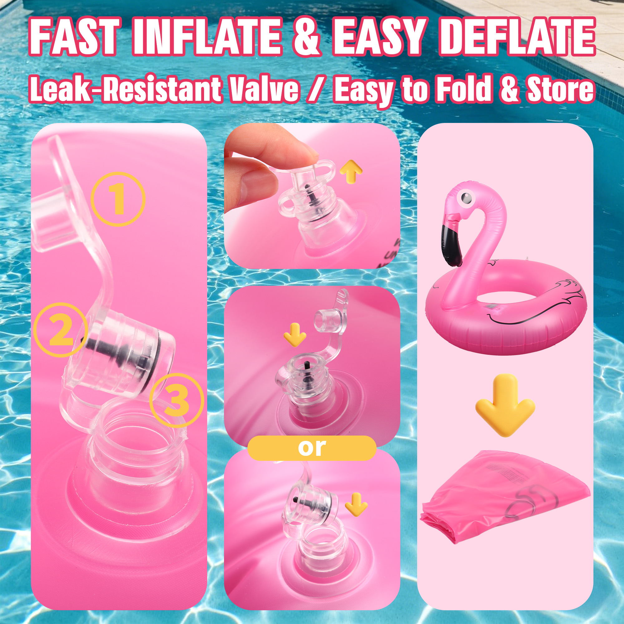 Solar Inflatable Swan Pool Floats with Lights, LED RGB Color Changing Light Up Pool Floats Adult, 42'' Large Swan Pool Floaties, Lake Floats Summer Pool Raft Lounge for Adults