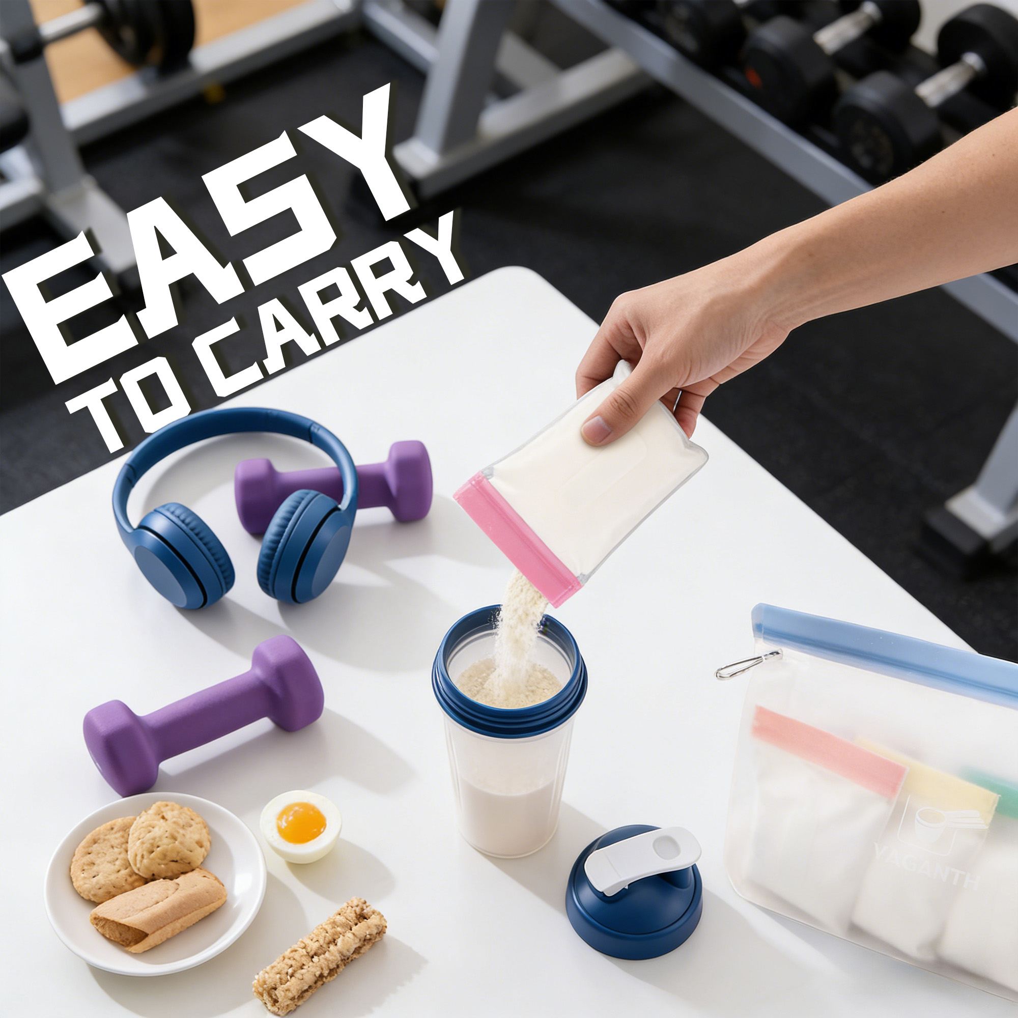 Reusable Protein Powder Container To Go, Protein Powder Travel Container Set, 3 pack