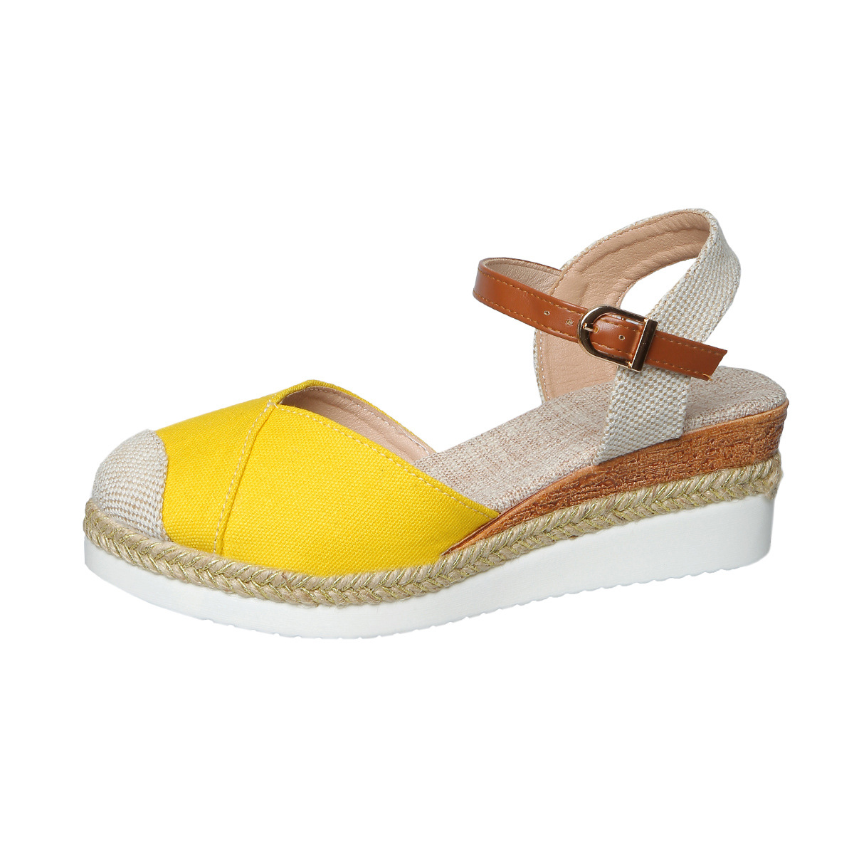 Lightweight Hemp Rope Braided Buckle Thick Sole Sandals