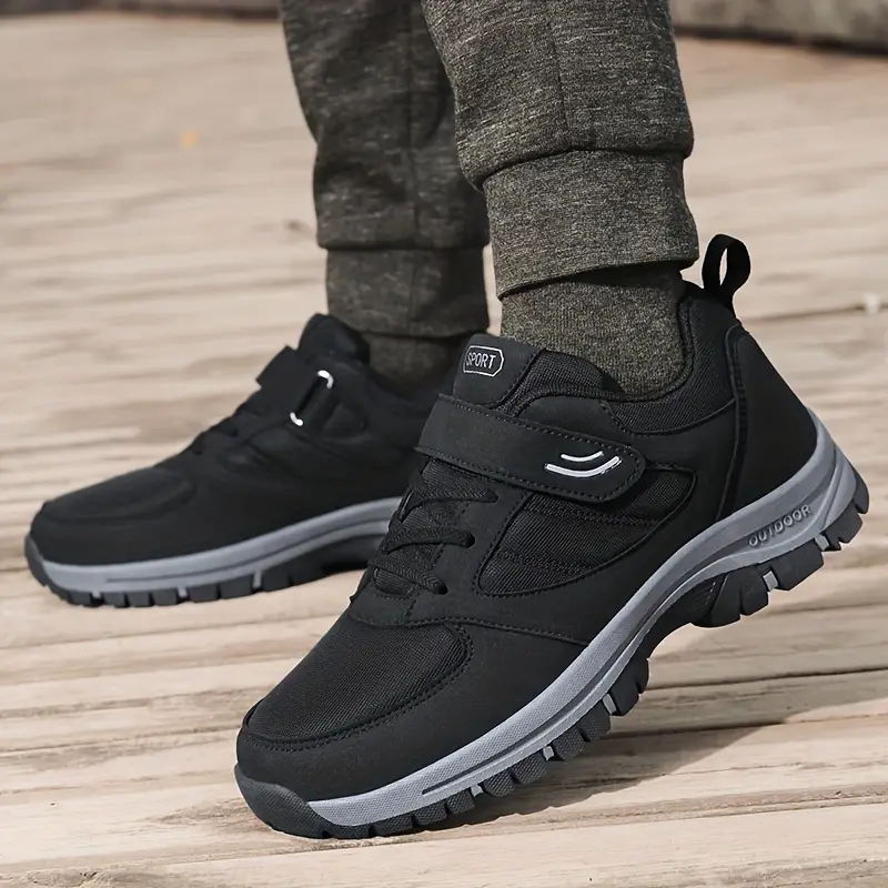 mens breathable casual shoes with hook and loop fastener comfy soft sole sneakers for outdoor jogging spring and summer details 1