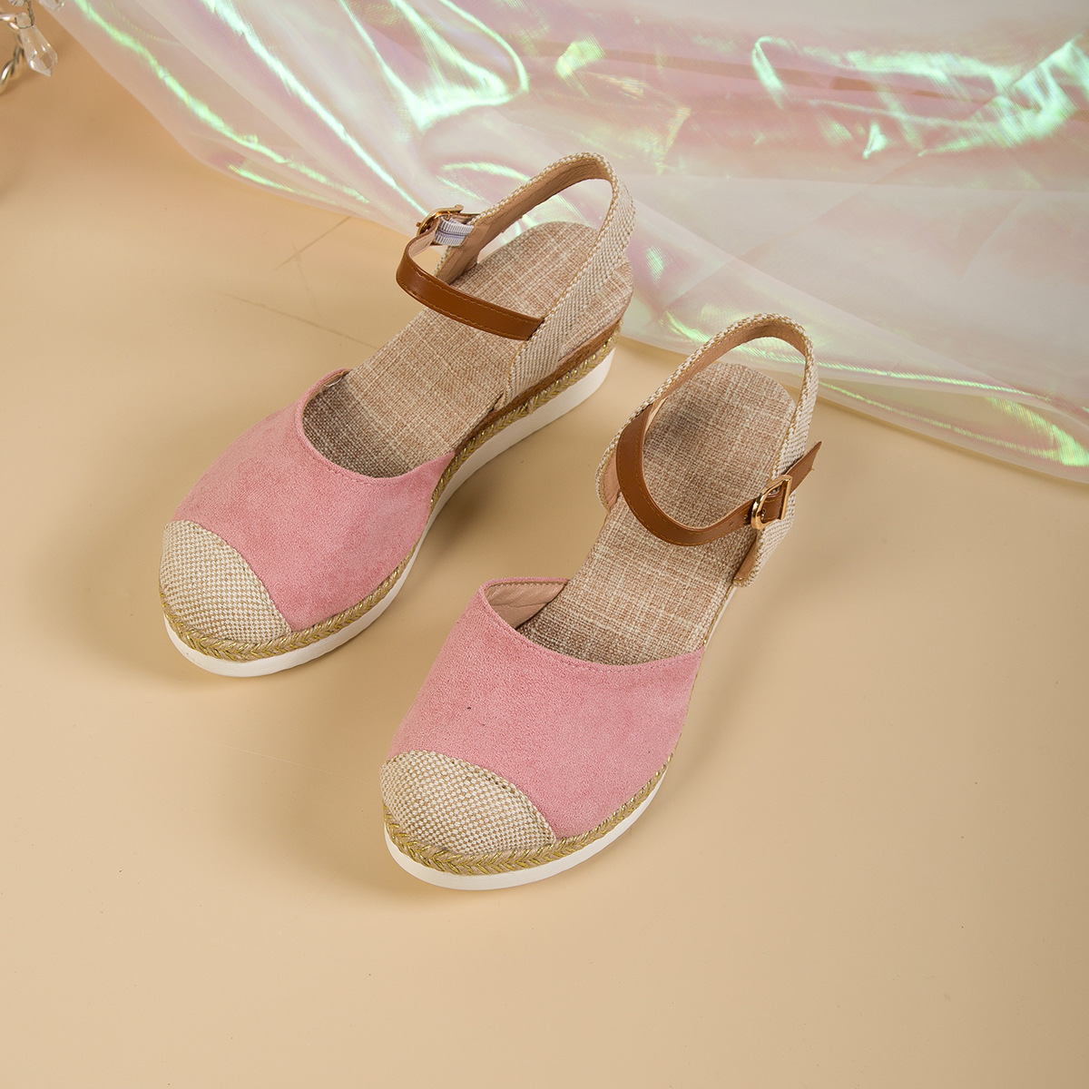 Lightweight Hemp Rope Braided Buckle Thick Sole Sandals