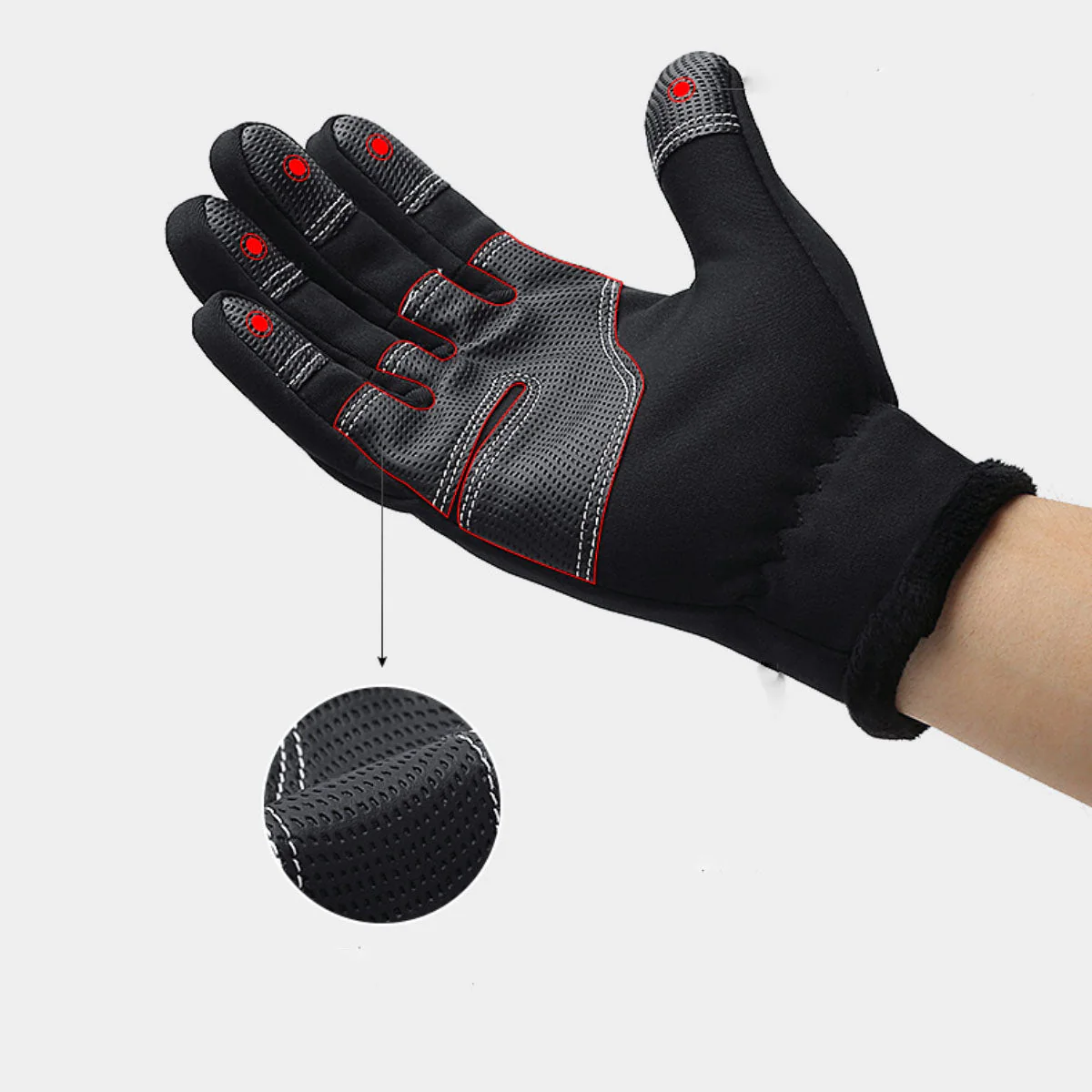 Warm wool sports gloves