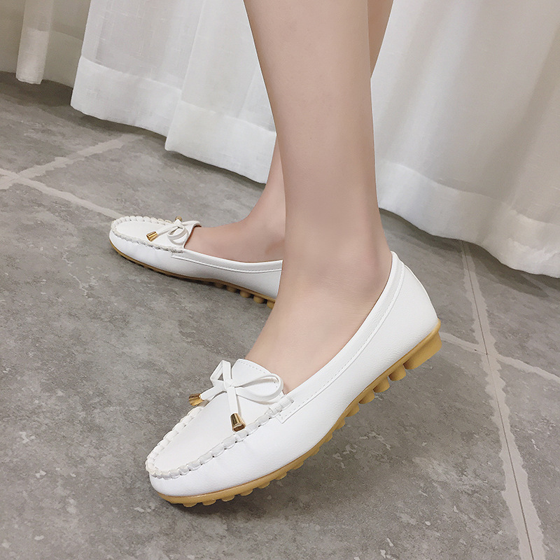 Women's Bow Flat Shoes – Casual Driving Beanie Shoes