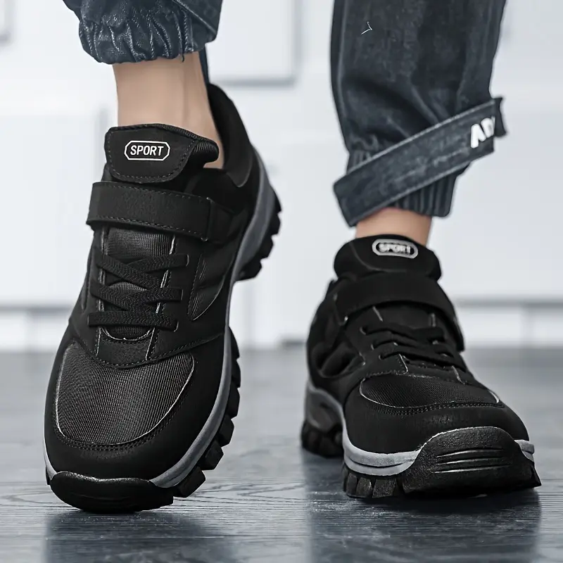 mens breathable casual shoes with hook and loop fastener comfy soft sole sneakers for outdoor jogging spring and summer details 11