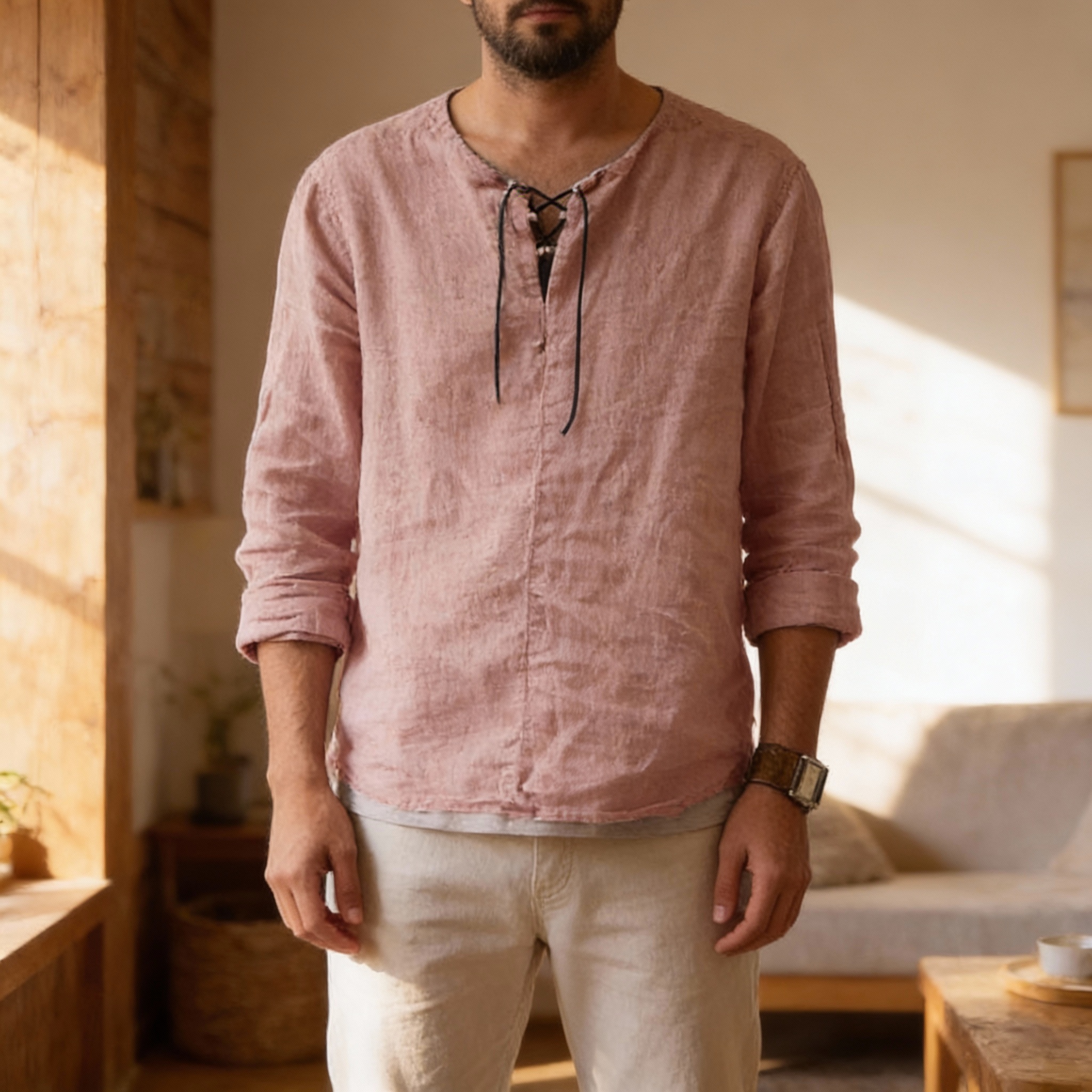 Men's Casual Cotton Linen T-Shirt