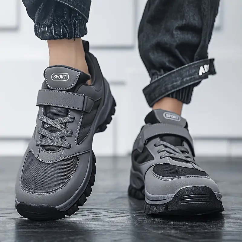 mens breathable casual shoes with hook and loop fastener comfy soft sole sneakers for outdoor jogging spring and summer details 17