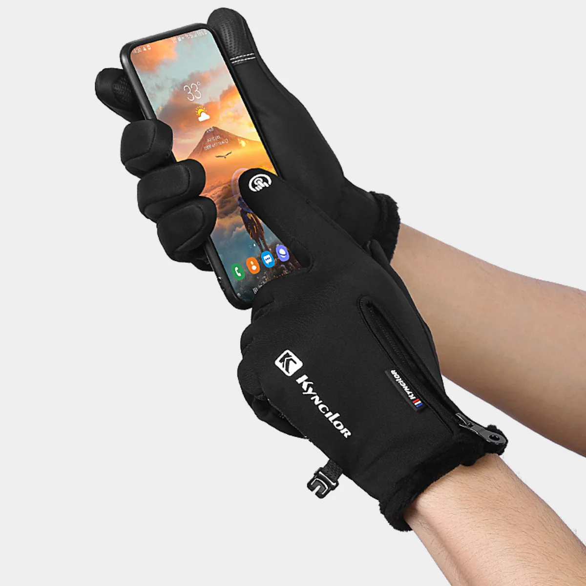 Warm wool sports gloves