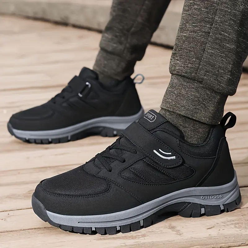 mens breathable casual shoes with hook and loop fastener comfy soft sole sneakers for outdoor jogging spring and summer details 0