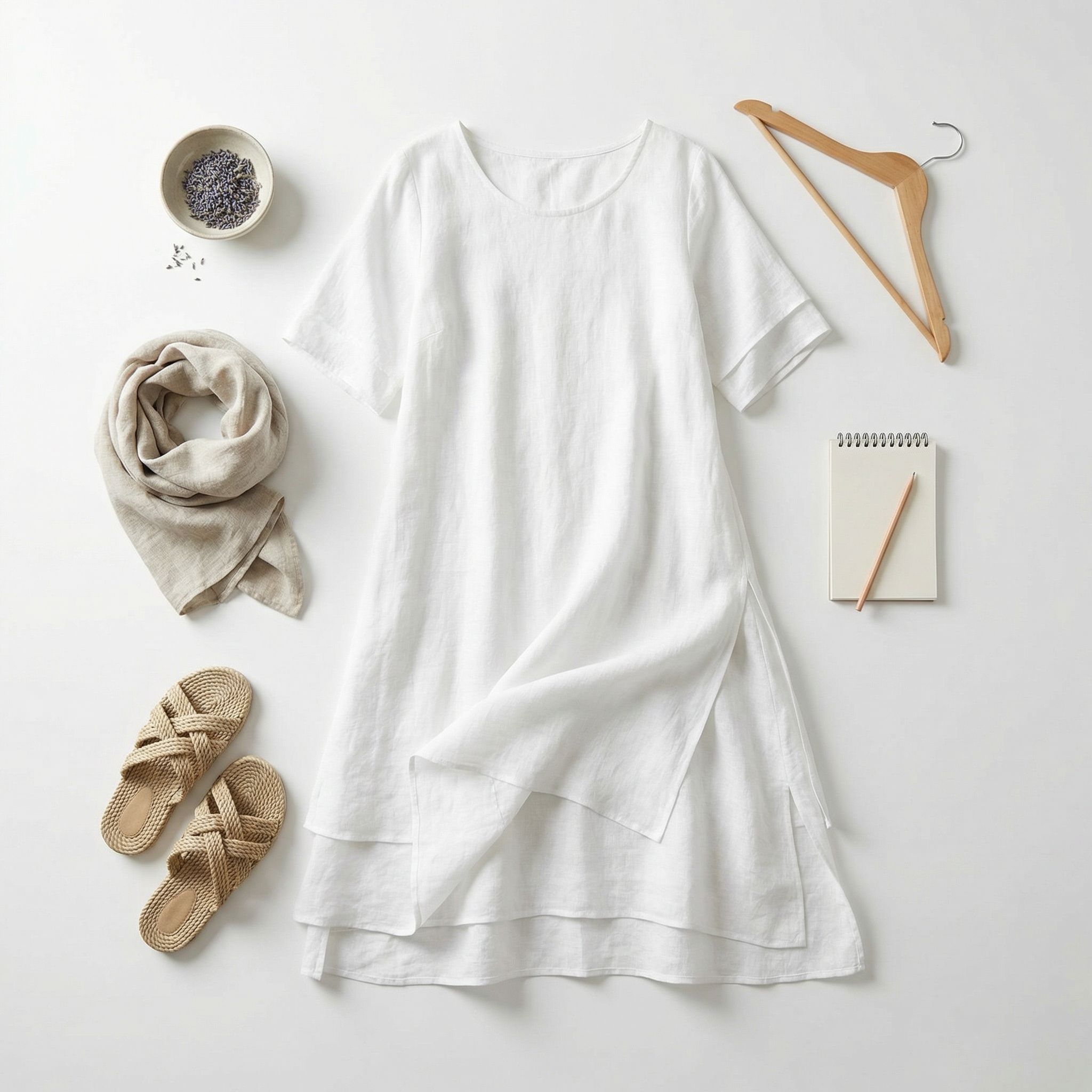 Close-up of breathable linen fabric