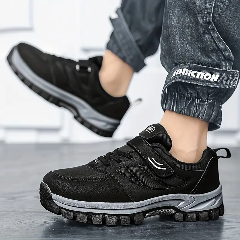 mens breathable casual shoes with hook and loop fastener comfy soft sole sneakers for outdoor jogging spring and summer details 10
