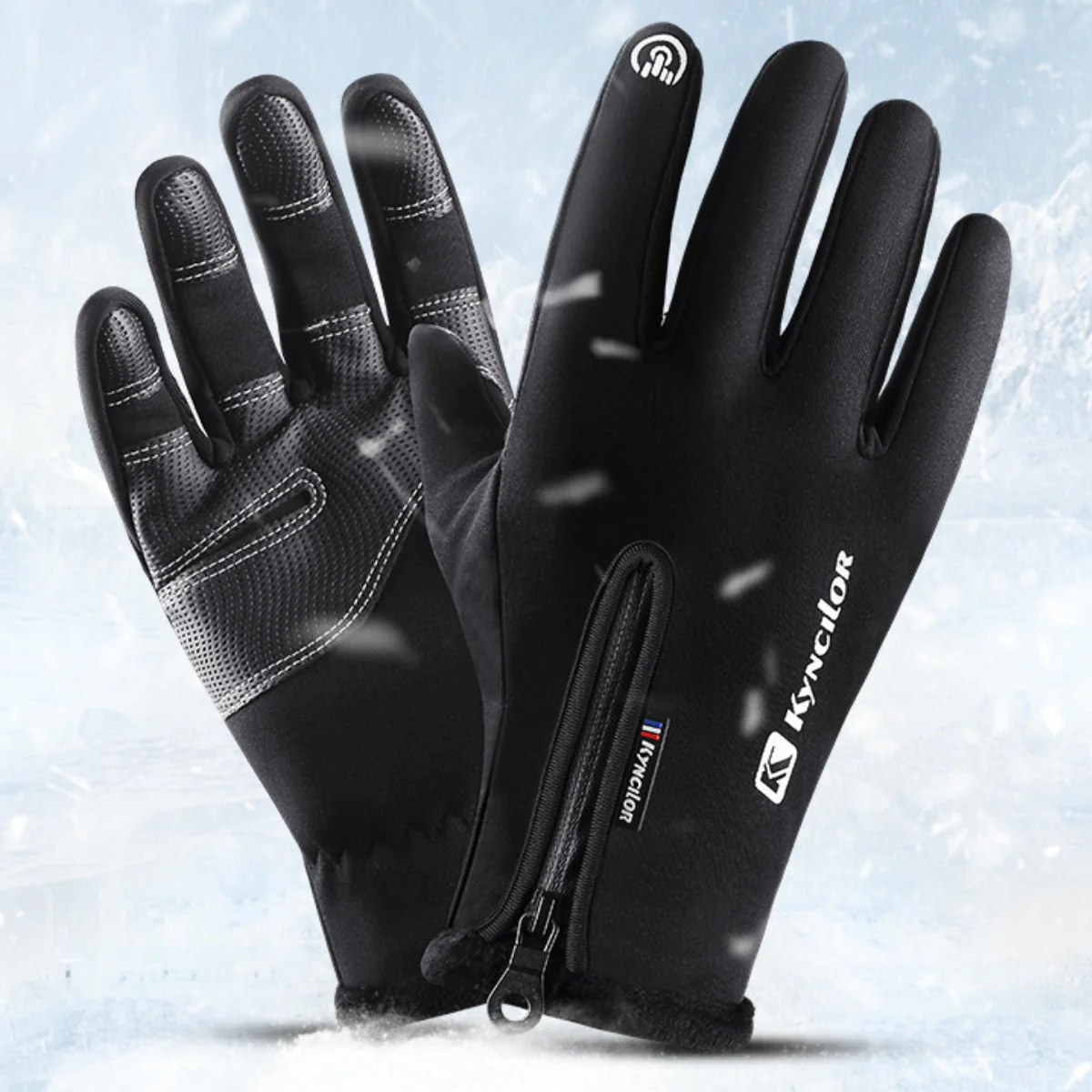 Warm wool sports gloves