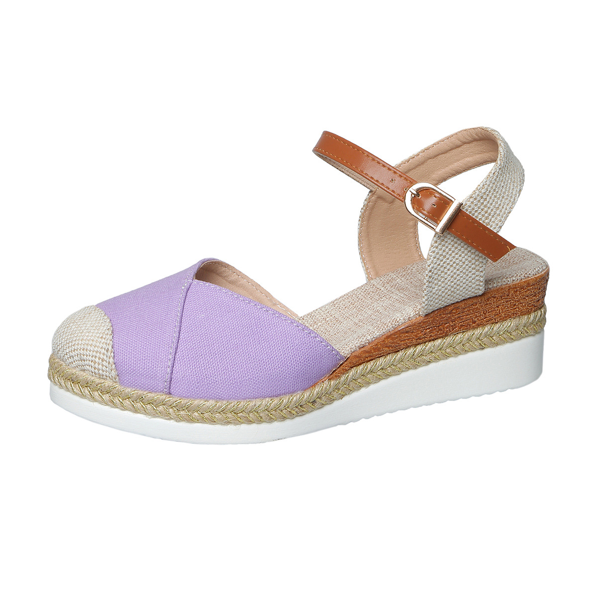 Lightweight Hemp Rope Braided Buckle Thick Sole Sandals