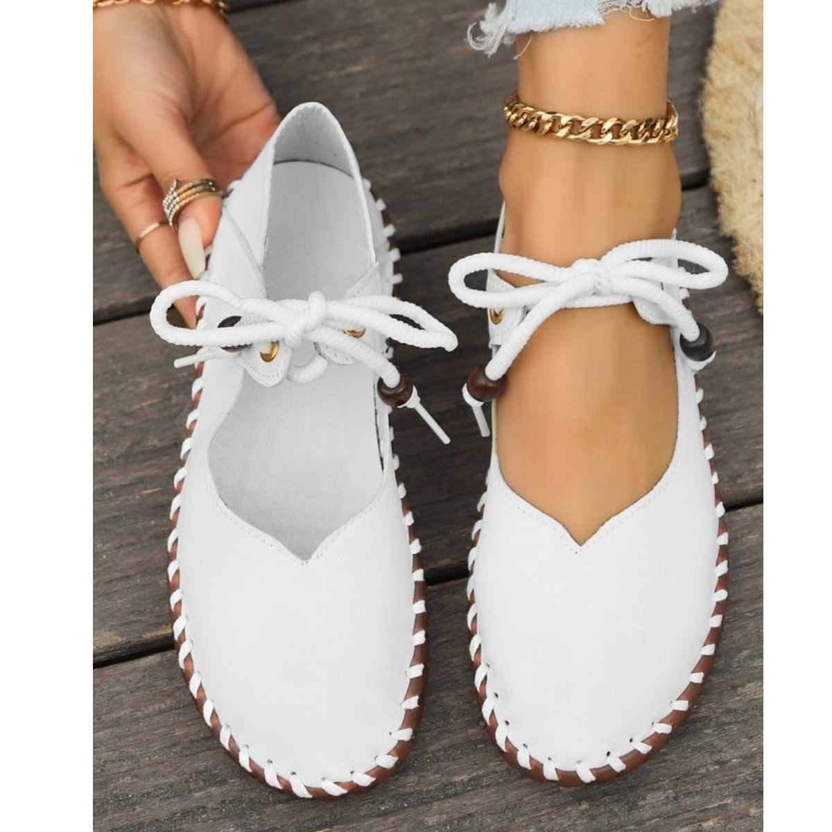 Vintage British Round Toe Women's Leather Shoes