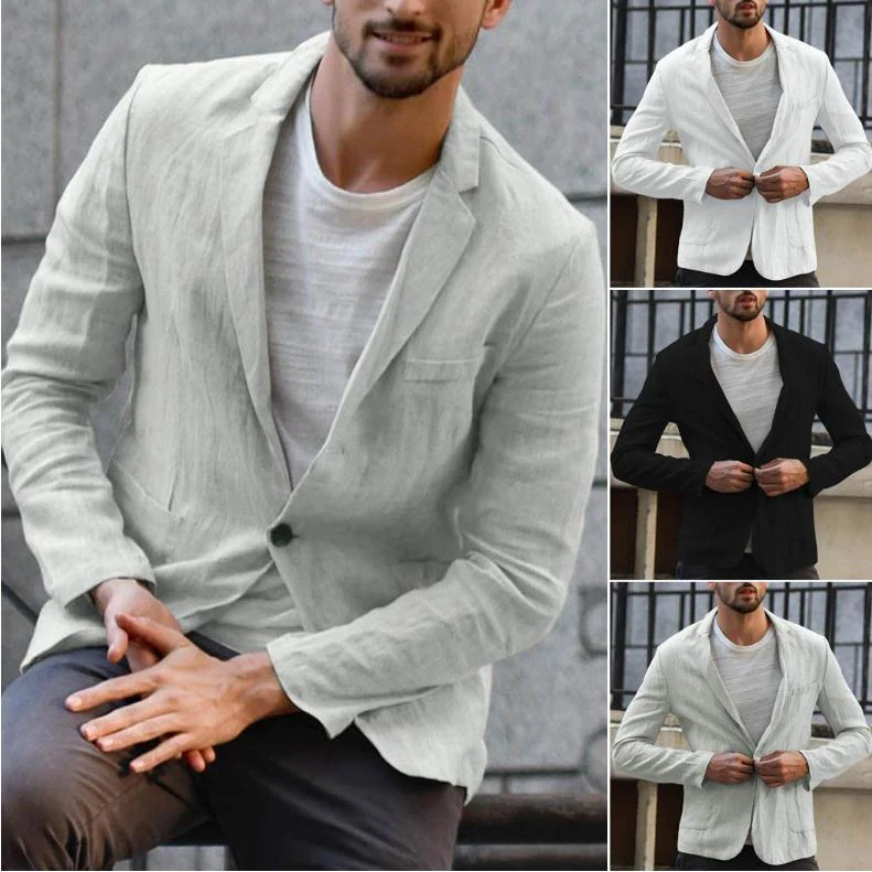 Thin cotton and linen suit jacket