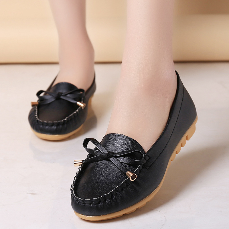 Women's Bow Flat Shoes – Casual Driving Beanie Shoes