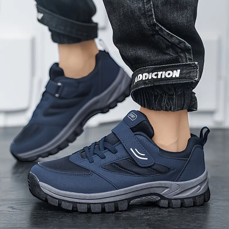 mens breathable casual shoes with hook and loop fastener comfy soft sole sneakers for outdoor jogging spring and summer details 13