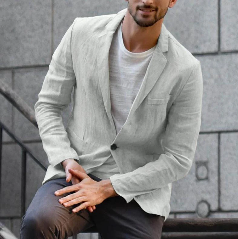 Thin cotton and linen suit jacket