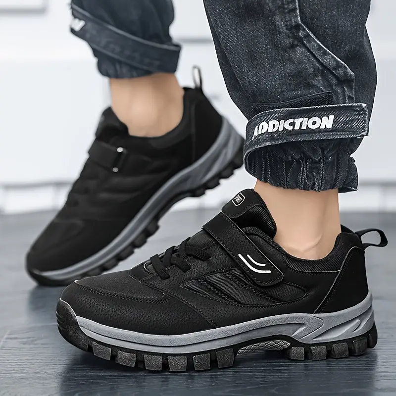 mens breathable casual shoes with hook and loop fastener comfy soft sole sneakers for outdoor jogging spring and summer details 9